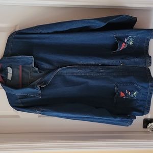 BLAIR Denim Jacket with Floral Embroidery on Pockets